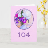Carte Joyeux 104ème anniversaire avec un tableau de fleu (Fleur jaune)