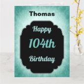 Carte Joyeux 104th anniversaire personnalisé par bleu (Fleur jaune)