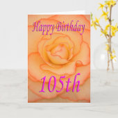 Carte Joyeux 105e anniversaire Flower (Fleur jaune)