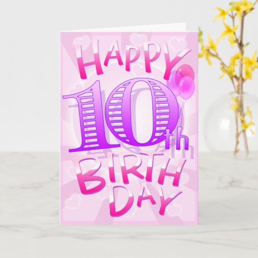 Carte Joyeux 10e anniversaire (Fleur jaune)