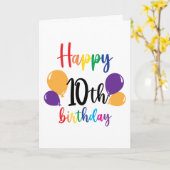 Carte Joyeux 10e anniversaire (Fleur jaune)