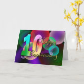 Carte Joyeux 10e Anniversaire de mariage (Fleur jaune)