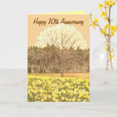 Carte joyeux 10e anniversaire de mariage (Fleur jaune)