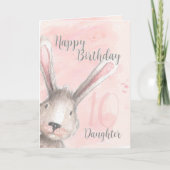 Carte Joyeux 10e anniversaire fille d'aquarelle Bunny (Devant)