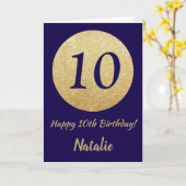 Carte Joyeux 10e anniversaire Marine Parties scintillant (Fleur jaune)