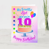 Carte Joyeux 10e anniversaire ROSE | Modifiable (Devant)