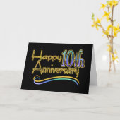 Carte Joyeux 10ème Anniversaire (Fleur jaune)