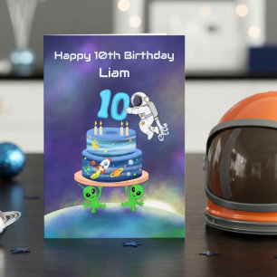 Carte Joyeux 10ème anniversaire Astronaute
