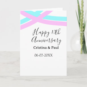 Carte Joyeux 10ème anniversaire de mariage simple nom mi