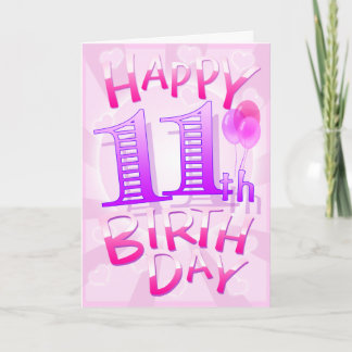 Carte Joyeux 11e anniversaire
