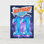 Carte Joyeux 11e anniversaire (Fleur jaune)