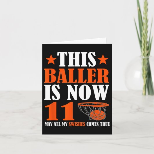 Carte Joyeux 11e anniversaire 11 ans Bysketbyll 11e bi (Devant)
