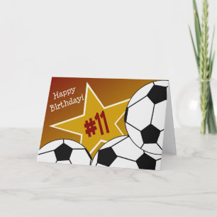 Carte Joyeux 11ème anniversaire, étoile du football !