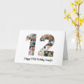 Carte Joyeux 12e anniversaire Numéro 12 Collage photo pe (Fleur jaune)