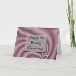 Carte Joyeux 12ème anniversaire de mariage
