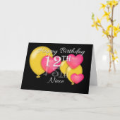 Carte Joyeux 12ème anniversaire nièce (Fleur jaune)