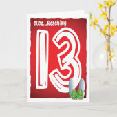 Carte Joyeux 13e anniversaire (Fleur jaune)