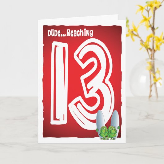 Carte Joyeux 13e anniversaire (Fleur jaune)