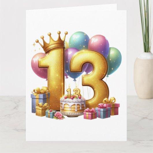 Carte Joyeux 13e anniversaire (Devant)