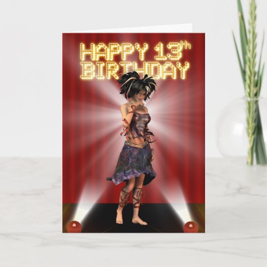 Carte Joyeux 13e anniversaire adolescent star deva sur s (Devant)