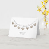 Carte Joyeux 13e anniversaire de mariage guirlande de cœ (Fleur jaune)