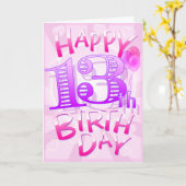 Carte Joyeux 13ème anniversaire (Fleur jaune)