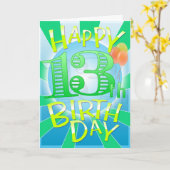 Carte Joyeux 13ème anniversaire (Fleur jaune)