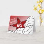 Carte Joyeux 13ème anniversaire, étoile de volleyball ! (Fleur jaune)