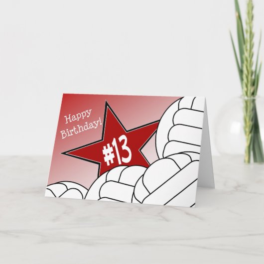 Carte Joyeux 13ème anniversaire, étoile de volleyball ! (Devant)