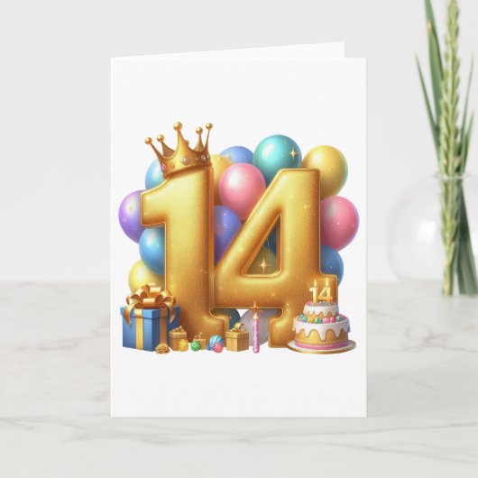 Carte Joyeux 14e anniversaire (Devant)