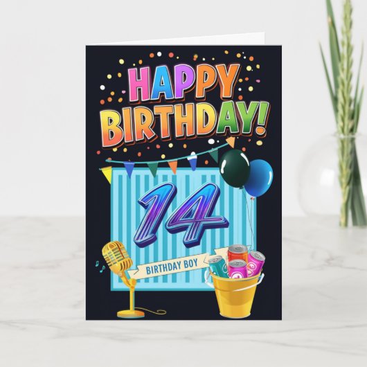 Carte Joyeux 14e anniversaire (Devant)