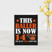 Carte Joyeux 14e anniversaire 14 ans Basketball 14e Bi (Fleur jaune)