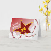Carte Joyeux 14e anniversaire, Softball Star! (Fleur jaune)