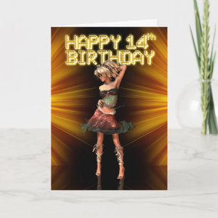 Carte Joyeux 14e anniversaire Vous êtes une star, Deva s