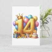 Carte Joyeux 14ème anniversaire (Debout devant)