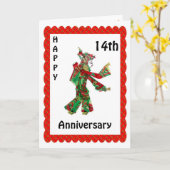 Carte Joyeux 14ème Anniversaire (Fleur jaune)