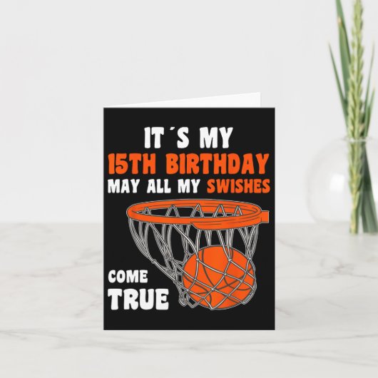 Carte Joyeux 15 ans 15e anniversaire Bysketbyll 15e Bi (Devant)