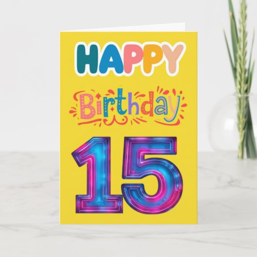 Carte Joyeux 15e anniversaire (Devant)