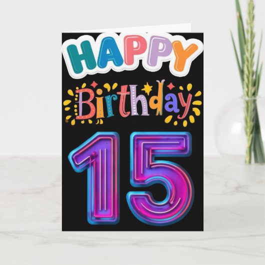 Carte Joyeux 15e anniversaire (Devant)