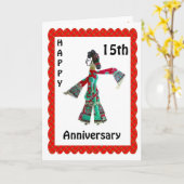 Carte Joyeux 15e Anniversaire (Fleur jaune)