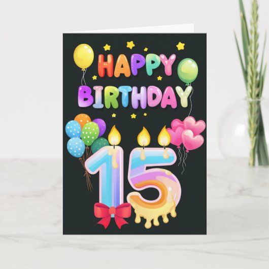 Carte Joyeux 15e anniversaire (Devant)