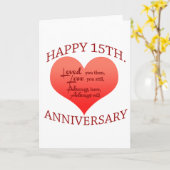 Carte Joyeux 15e anniversaire (Fleur jaune)