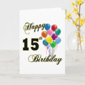 Carte Joyeux 15e anniversaire cadeaux et vêtements d'ann (Fleur jaune)