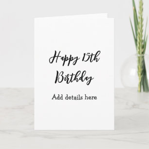 Carte Joyeux 15e anniversaire nom quinceanera détails si