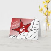 Carte Joyeux 15e anniversaire, Volleyball Star! (Fleur jaune)