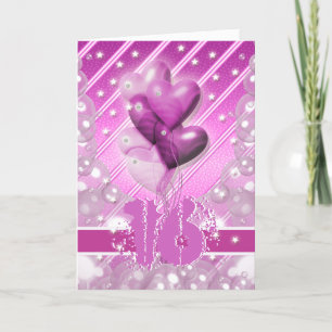 Carte Joyeux 16e anniversaire ballons lumineux