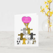 Carte Joyeux 16e anniversaire Cartoon Cats (Fleur jaune)