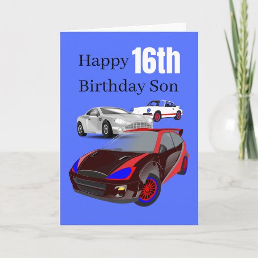 Carte Joyeux 16e anniversaire de fils (Devant)