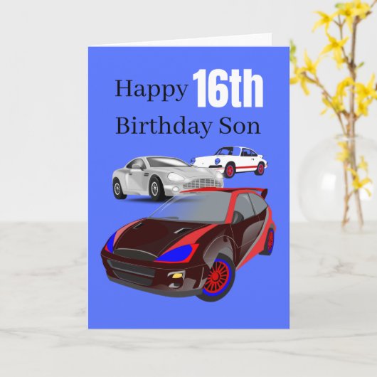 Carte Joyeux 16e anniversaire de fils (Fleur jaune)