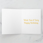 Carte Joyeux 16e anniversaire Gold Yellow Rose âge perso (Intérieur)